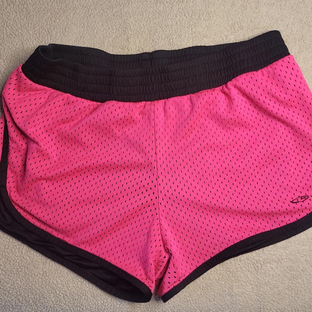 Champion Women's Black and Pink Athletic Shorts